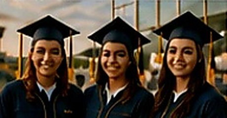 Graduates at commencement