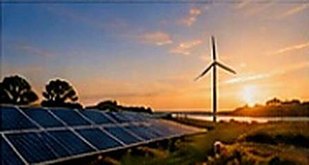 Solar panels and wind turbines