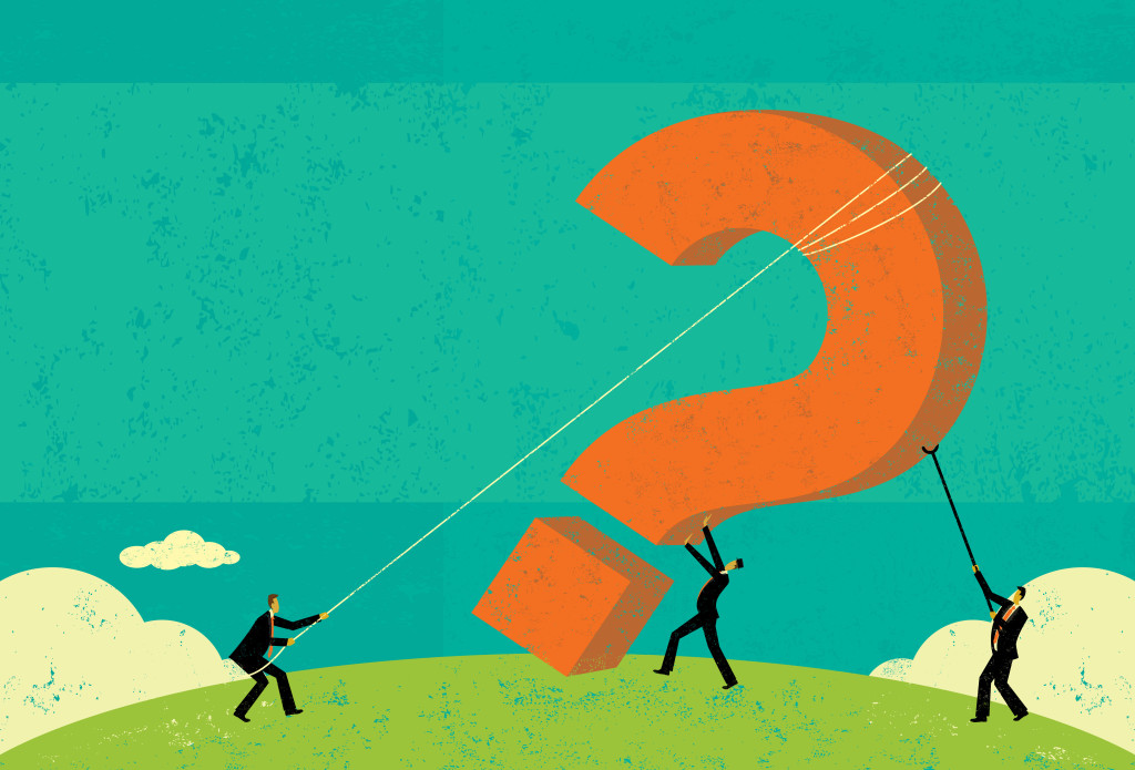 Raising a Question
Businessmen raising a big question mark. The men and background are on separate labeled layers.